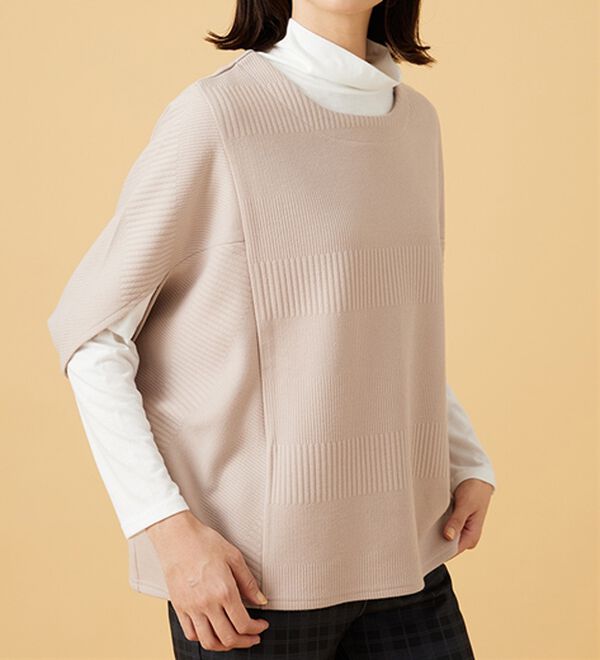 BELLUNA（ベルーナ）の「【2点セット】ジャカード素材ポンチョアンサンブル（アンサンブル）」｜詳細画像