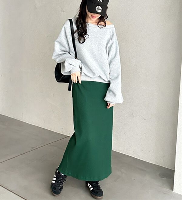 GeeRA（ジーラ）の「【着回し力◎】楽ちんすっきり見え！リブロングスカート（ロングスカート）」｜詳細画像