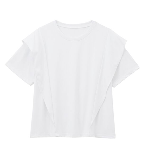 RANAN（ラナン）の「【ひんやり】華奢見えラッフルショルダーTシャツ（カットソー）」｜詳細画像