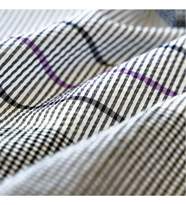 ルフラン（ルフラン）の「ストライプ×ギンガムの爽やかブラウス＜ロイル＞（シャツ）」｜詳細画像