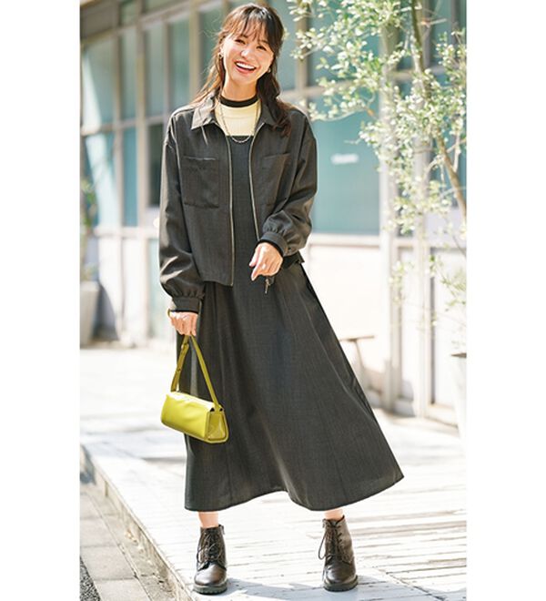 BELLUNA（ベルーナ）の「衿＆袖配色リブニットプルオーバー（ニット・セーター）」｜詳細画像