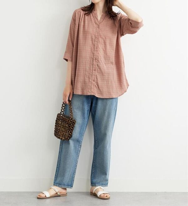 BELLUNA（ベルーナ）の「ふんわりシャドーチェック素材シャツ（シャツ）」｜詳細画像