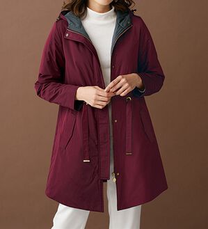 BELLUNA（ベルーナ）の「軽くて暖かい！蓄熱機能配色コート（ハーフコート）」｜ワイン／チャコール