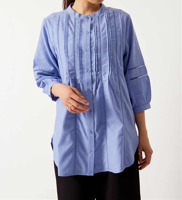 BELLUNA（ベルーナ）の「機能付リネン混ピンタック使いシャツチュニック（チュニック）」｜詳細画像