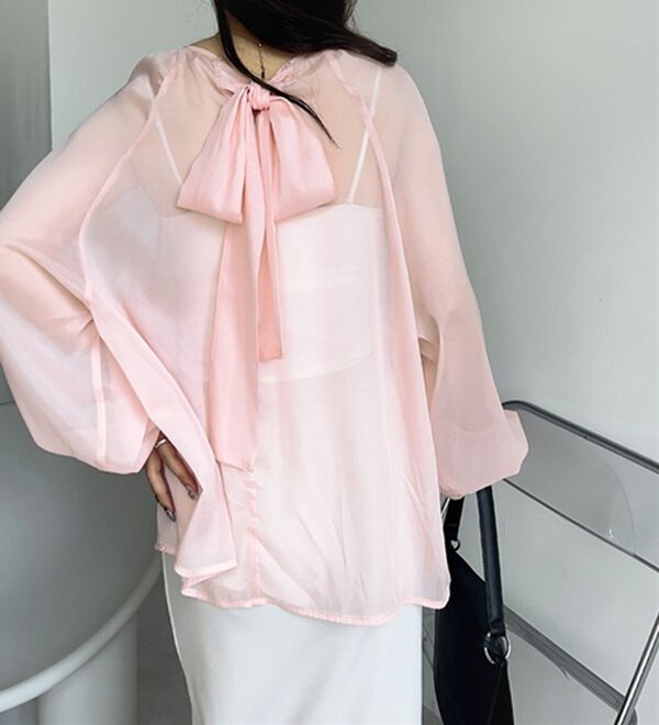 GeeRA（ジーラ）の「バックリボンシアーブラウス（ブラウス）」｜詳細画像