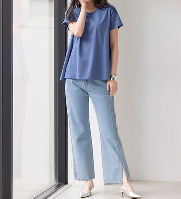 RANAN（ラナン）の「＜ＢＣ＞綿１００％ひんやりフレアーシルエットプルオーバー（カットソー）」｜詳細画像