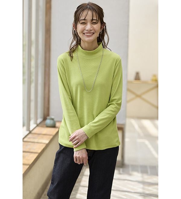 BELLUNA（ベルーナ）の「綿混リブハイネックプルオーバー（カットソー）」｜詳細画像