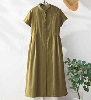 BELLUNA（ベルーナ）の「コットンリネンタック使いゆったりワンピース（その他ワンピース）」｜詳細画像