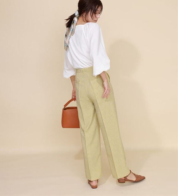 Pierrot（ピエロ）の「【選べる丈】サマーツイードセンタープレスパンツ（フルレングスパンツ）」｜詳細画像