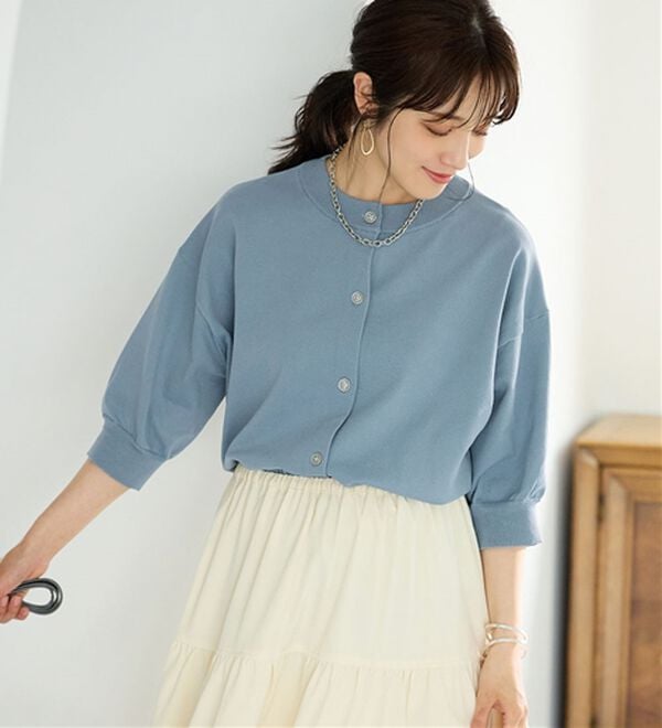 BELLUNA（ベルーナ）の「【快適Ｌａｂ．】洗える！軽い！５分袖ニットカーディガン（ニットカーディガン）」｜詳細画像