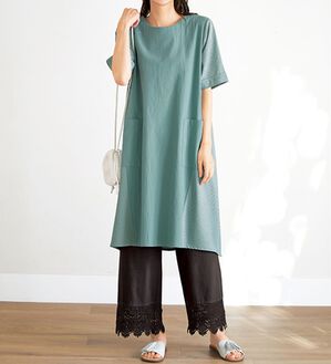 BELLUNA（ベルーナ）の「ストライプ切替ポケット付ワンピース（その他ワンピース）」｜詳細画像