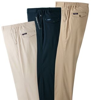 「＜ダンロップ・リファインド×コムルヴァン・オム＞７得アクティブチノパンツ（メンズフルレングスパンツ）」｜3本組