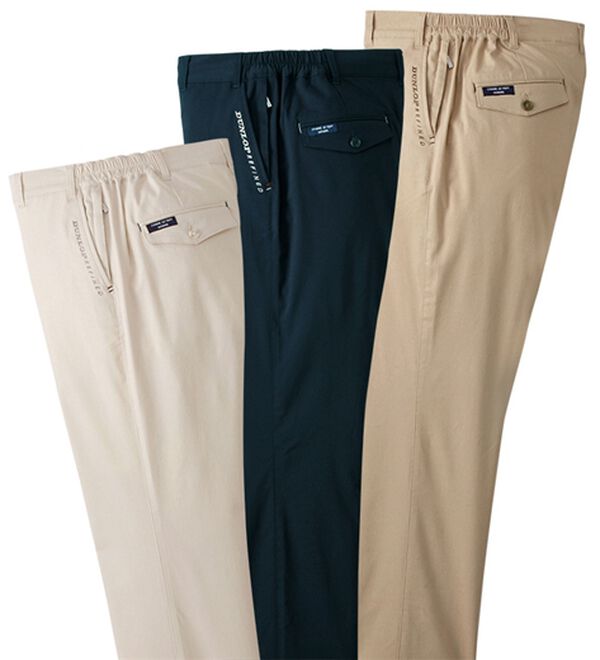 「＜ダンロップ・リファインド×コムルヴァン・オム＞７得アクティブチノパンツ（メンズフルレングスパンツ）」｜3本組