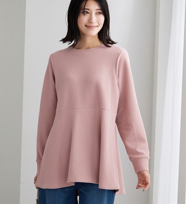 BELLUNA（ベルーナ）の「裏起毛ふくれジャカードペプラムチュニック（チュニック）」｜詳細画像