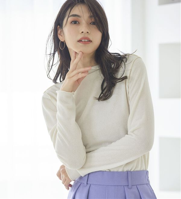 RANAN（ラナン）の「前後２ＷＡＹ！メロウ使いニットソーフリルプルオーバー（カットソー）」｜アイボリー