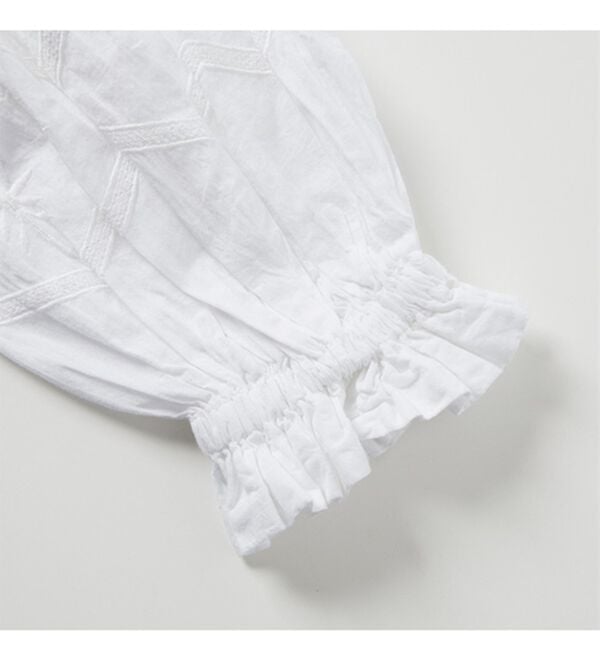 RANAN（ラナン）の「綿100％袖ボリューム刺しゅうブラウス（ブラウス）」｜詳細画像