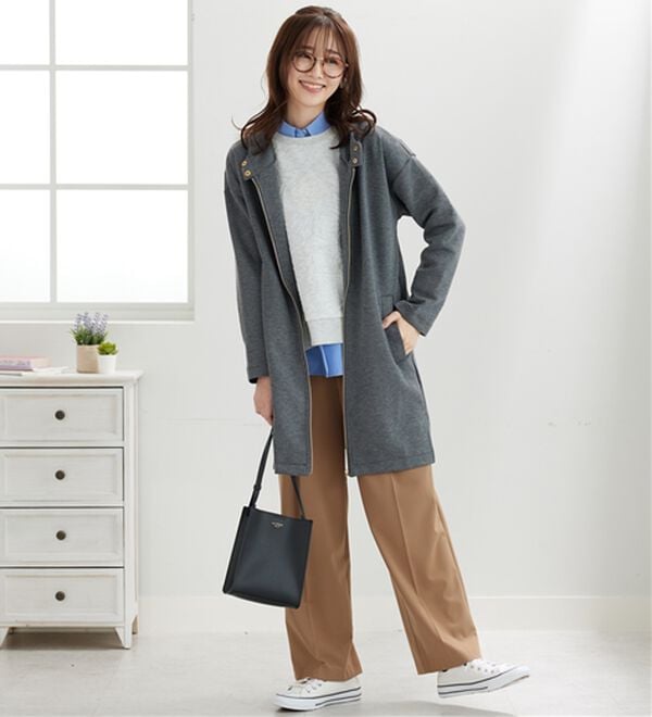 BELLUNA（ベルーナ）の「衿デザインロング丈パーカー（パーカー）」｜詳細画像