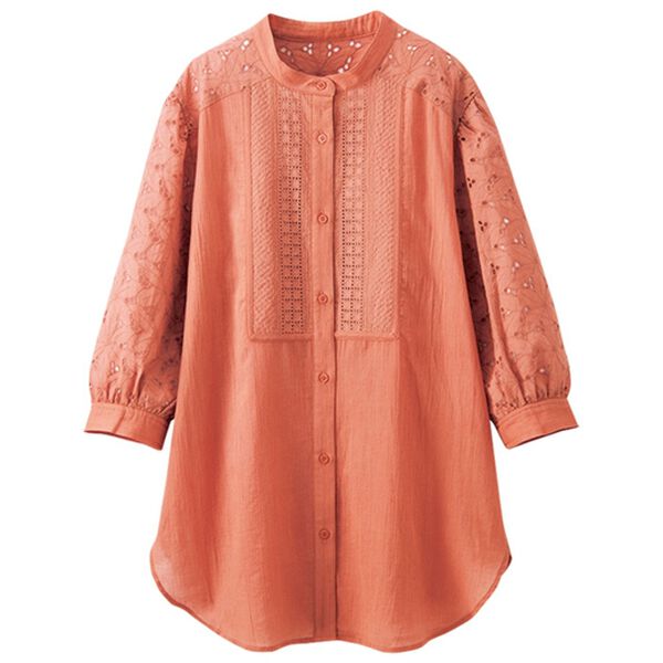 BELLUNA（ベルーナ）の「花柄刺しゅうレース切替チュニック（チュニック）」｜詳細画像