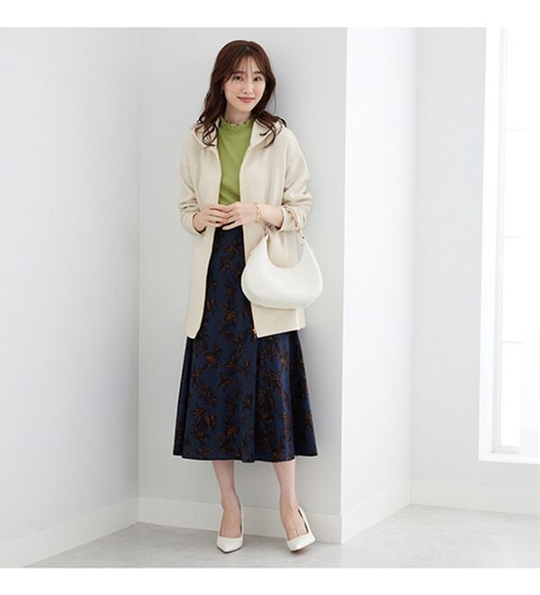 BELLUNA（ベルーナ）の「フードデザインとろみ素材ジップアップパーカー（パーカー）」｜詳細画像