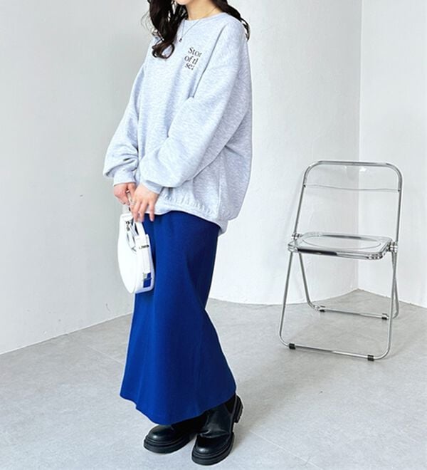 GeeRA（ジーラ）の「【着回し力◎】楽ちんすっきり見え！リブロングスカート（ロングスカート）」｜詳細画像