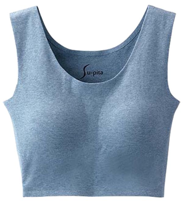 LAVIENNE（ラヴィエンヌ）の「グラマーさんも綿混のＳｕ－ｐｉｔａ（スーピタ）ブラ（ブラジャー）」｜杢ブルー