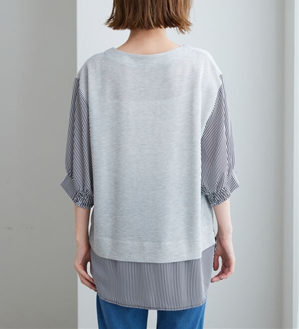 BELLUNA（ベルーナ）の「ラメ調素材シャツフェイクチュニック（チュニック）」｜詳細画像