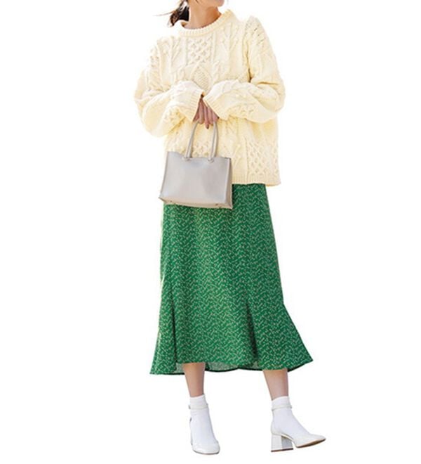 RANAN（ラナン）の「小花柄プリントマーメイドワンピース（プリントワンピース）」｜詳細画像