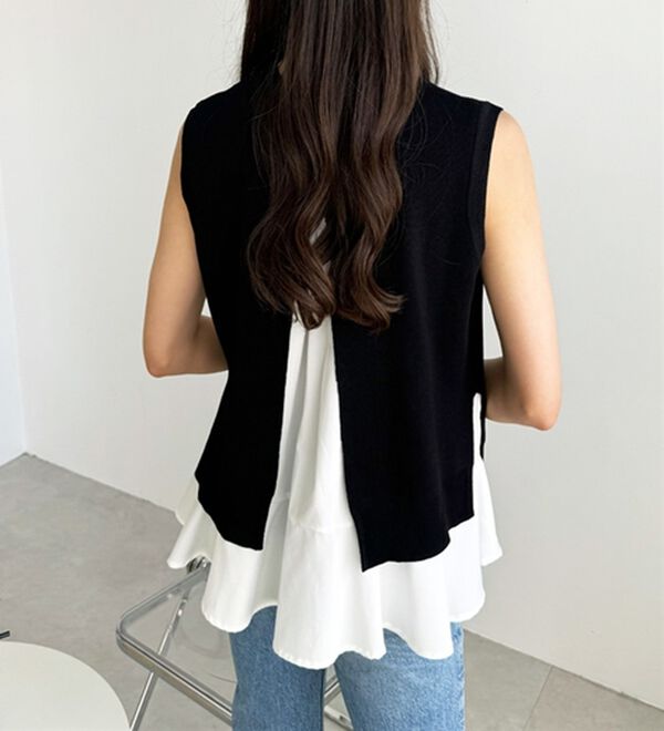 GeeRA（ジーラ）の「ペプラムタンク付ニットプルオーバー（アンサンブル）」｜詳細画像