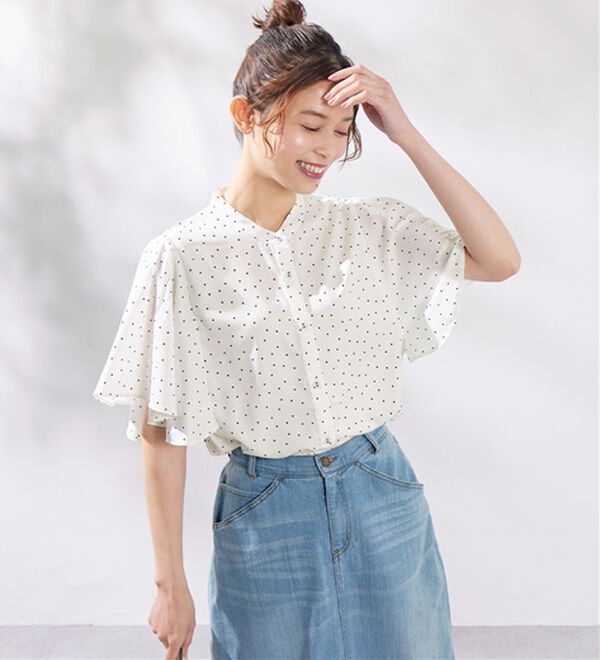 Viola e Viola（ヴィオラ エ ヴィオラ）の「プリントフレア袖ブラウス（ブラウス）」｜詳細画像