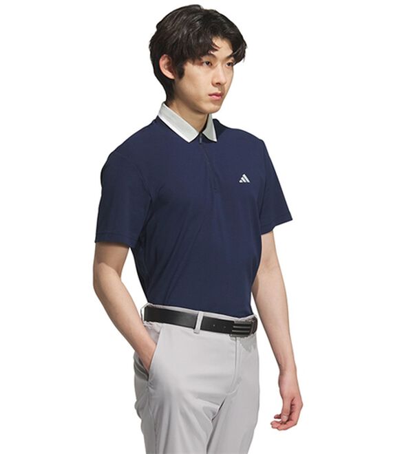 「＜ａｄｉｄａｓ＞アディゼロ　ツイストニット半袖ジップポロ（メンズポロシャツ）」｜詳細画像