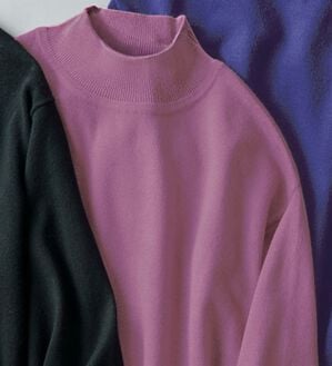 BELLUNA（ベルーナ）の「ロンＴが苦手な方に！なめらかシルクタッチニットＴ（ニット・セーター）」｜パープルピンク