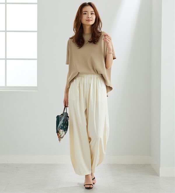 BELLUNA（ベルーナ）の「【快適Ｌａｂ．】ドライワッフル素材ドルマンプルオーバー（カットソー）」｜詳細画像