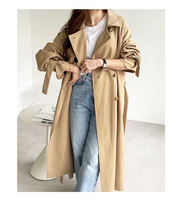 GeeRA（ジーラ）の「『ドラマ着用商品』上品オーバーサイズトレンチコート（ロングコート）」｜詳細画像