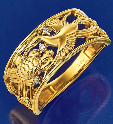 BELLUNA（ベルーナ）の「開運祈願！鶴亀ダイヤ透かしリング（リング）」