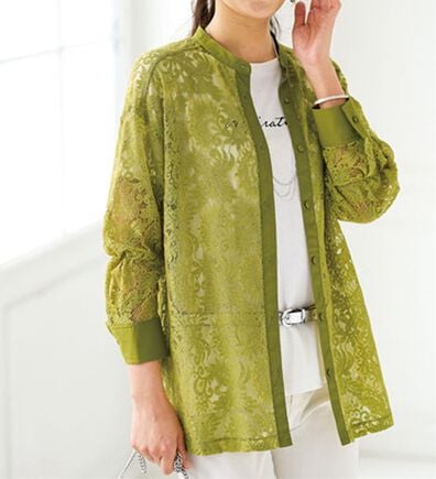 BELLUNA（ベルーナ）の「ビンテージレース素材シャツチュニック（チュニック）」