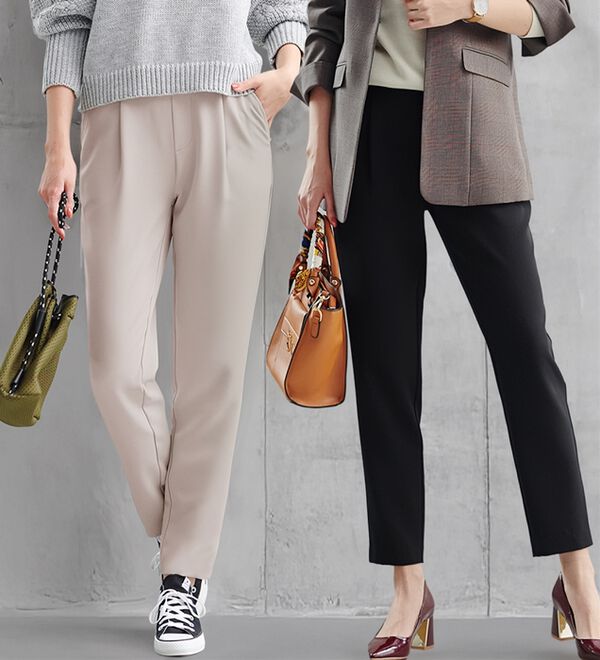 RANAN（ラナン）の「【選べる股下】美脚シルエットタックパンツ（股下６１・６５ｃｍ）（フルレングスパンツ）」｜詳細画像