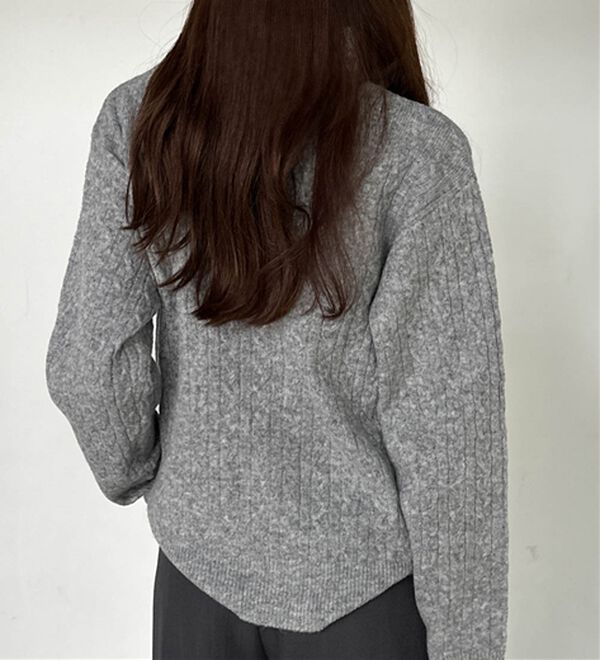 RANAN（ラナン）の「＜U.S.POLO ASSN.ユーエスポロアッスン＞ ワンポイントケーブルニット（ニット・セーター）」｜詳細画像