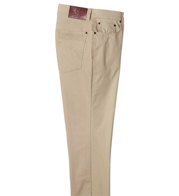 「＜コムルヴァン・オム＞涼感翡翠（ひすい）チノパンツ（メンズフルレングスパンツ）」｜ベージュ
