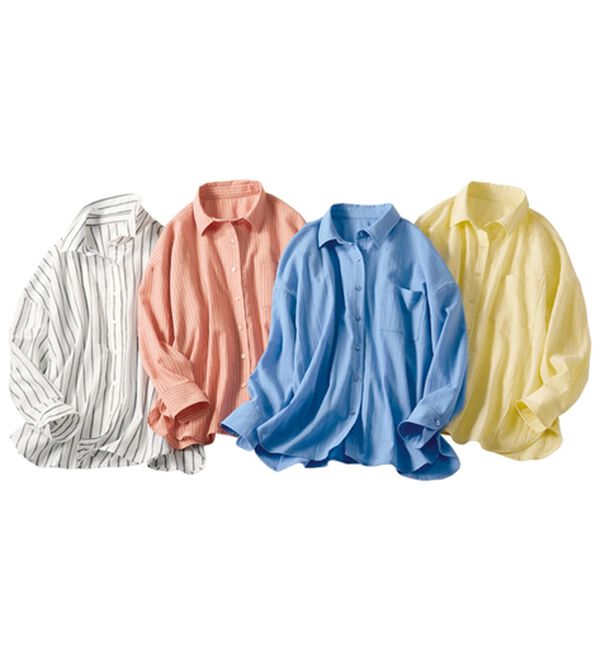 BELLUNA（ベルーナ）の「【快適Ｌａｂ．】シワになりにくい！バックシャーリングデザインシャツ（シャツ）」｜詳細画像