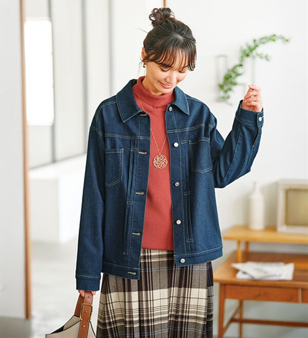 BELLUNA（ベルーナ）の「デニム素材ゆったりジャケット（その他ジャケット）」｜詳細画像