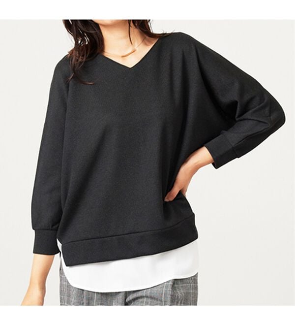 BELLUNA（ベルーナ）の「ラメ調レイヤード風プルオーバー（カットソー）」｜詳細画像