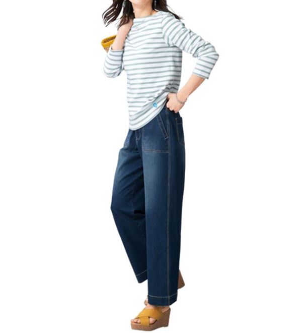 ルフラン（ルフラン）の「【３本組】【ヒヤロン】軽やかデニムひんやりパンツ（フルレングスパンツ）」｜詳細画像