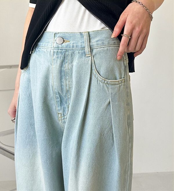 GeeRA（ジーラ）の「２タックワイドデニムパンツ（フルレングスパンツ）」｜詳細画像