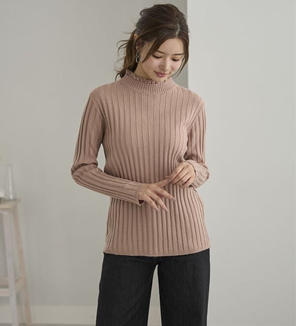 BELLUNA（ベルーナ）の「ウール入りウォッシャブルセーター（ニット・セーター）」｜詳細画像