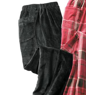 「ストレッチフリースルームパンツ（パジャマ・ルームウェア）」｜ブラック