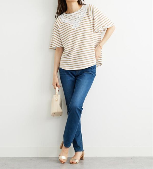 BELLUNA（ベルーナ）の「レース使いポンチョデザインプルオーバー（カットソー）」｜詳細画像