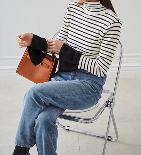 RANAN（ラナン）の「＜ムースタッチ＞洗える！バイカラータートルリブニット（ニット・セーター）」｜詳細画像