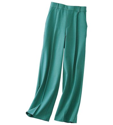 BELLUNA（ベルーナ）の「リネンタッチ美脚タックワイドパンツ（フルレングスパンツ）」