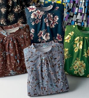 BELLUNA（ベルーナ）の「超長綿１００％彩りプリントチュニック（カットソー）」｜詳細画像