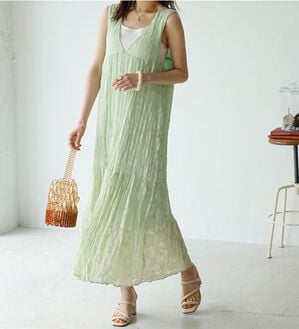 GeeRA（ジーラ）の「フラワージャカードノースリーブワンピース（その他ワンピース）」｜詳細画像